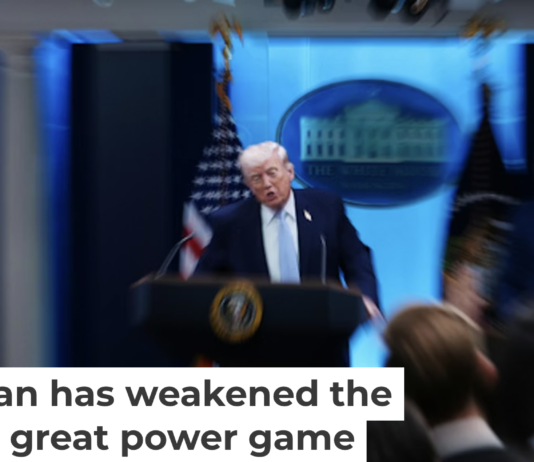 China and Russia view the U.S. grand strategy as increasingly out of focus. AP Photo/Julia Demaree Nikhinson